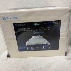 1000 Thread Count King Sheet Set Serene Sleep High IQ Cool Comfort Ivory New